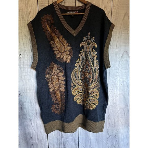 Men's ROYAL PRESTIGE SWEATER VEST EMBROIDERY 3XL, Colorful‎ - Picture 2 of 4
